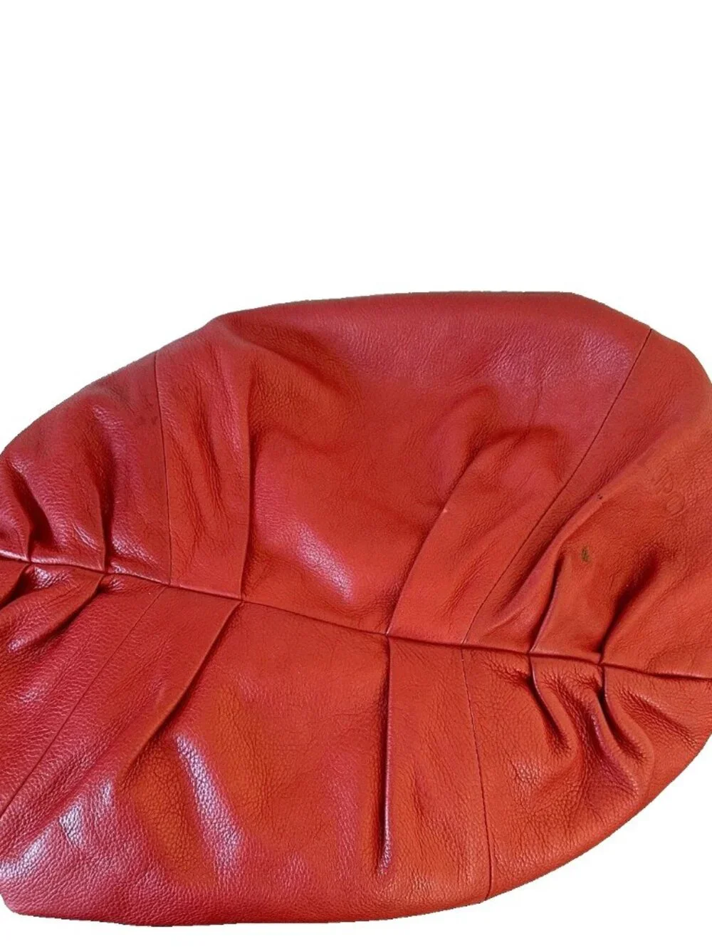 LUPO Leather Shoulder Hobo Bag Red Chain Handle